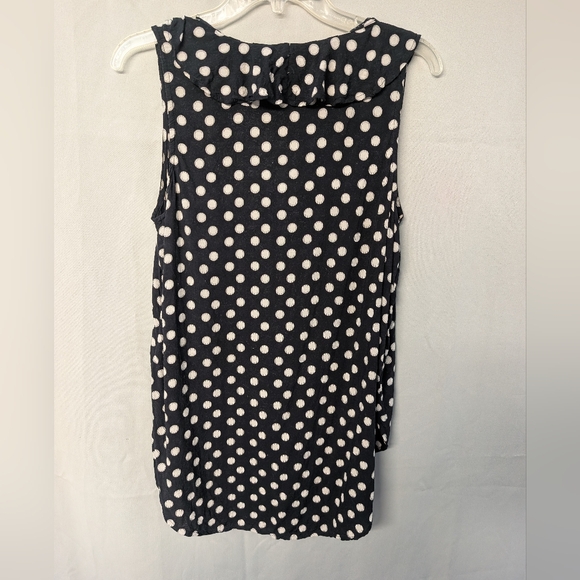 Maeve Anthropology Black And White Polka Dot Sleeveless Top - Picture 6 of 12